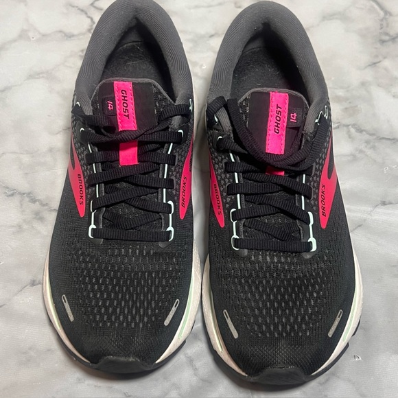Brooks Ghost 14 Women’s Running Shoes Size 8.5 Black Pink Cushion Sneakers - Picture 3 of 12